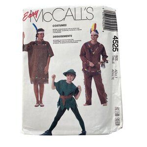 McCalls 4525 Easy Costumes Sewing Pattern Adult Vintage Native American UNCUT